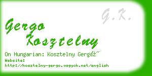 gergo kosztelny business card